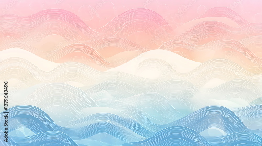 Pastel Waves Abstract Landscape Design Pastel Waves Abstract Landscape Design
