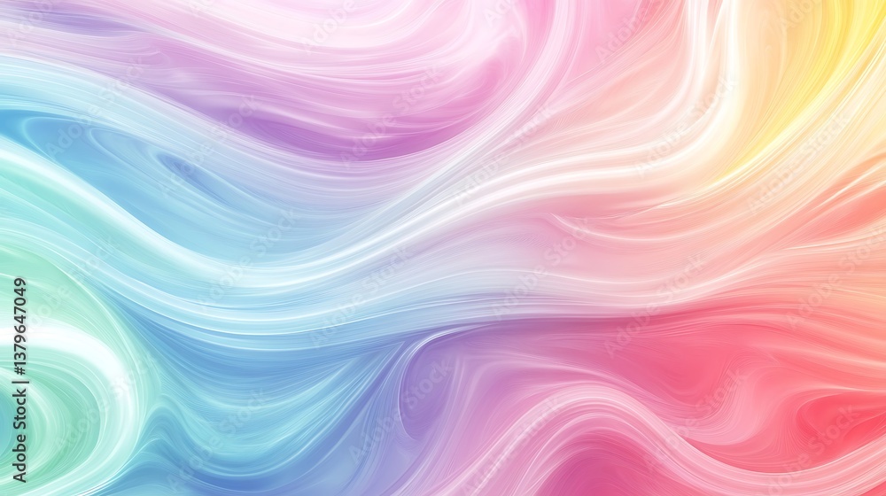 Obraz premium Abstract Pastel Swirls Colorful Wave Background Design