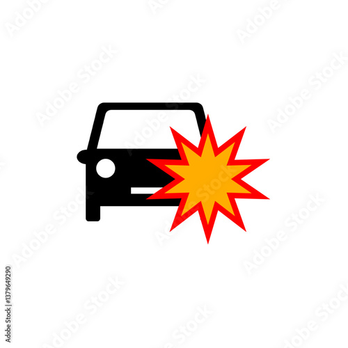 Car Crash Icon.  Car Accident Vector Icon in line style design. Car Crash Symbol. Vector illustration.