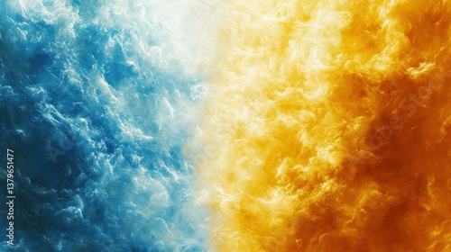 Abstract Digital Art: Celestial Fire and Ice