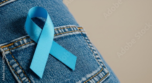 Blue jeans denim awareness ribbon