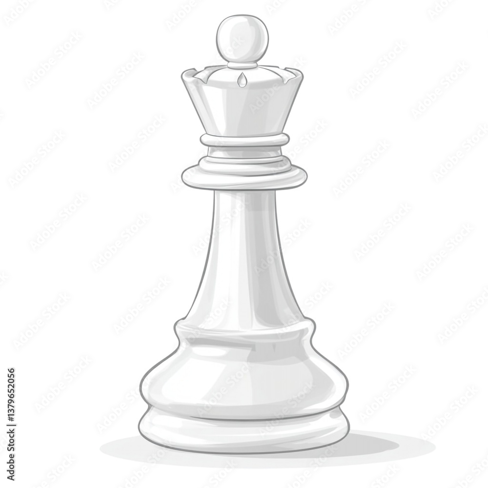 White Chess Queen Piece Strategic Game Power Leadership, White Chess Queen Piece Strategic Game Power Leadership,