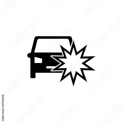 Car Crash Icon.  Car Accident Vector Icon in line style design. Car Crash Symbol. Vector illustration.