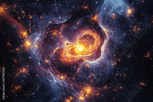 A dynamic backdrop of swirling nebulae and glowing synapses, reminiscent of the complex workings of the brain, symbolizing the interconnectedness of education, science, a