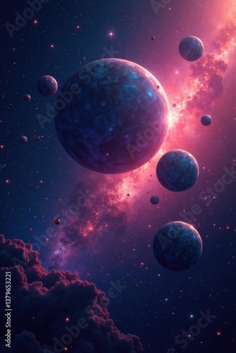 Wallpaper Mural celestial bodies suspended in starry vastness , galaxy, universe, space Torontodigital.ca