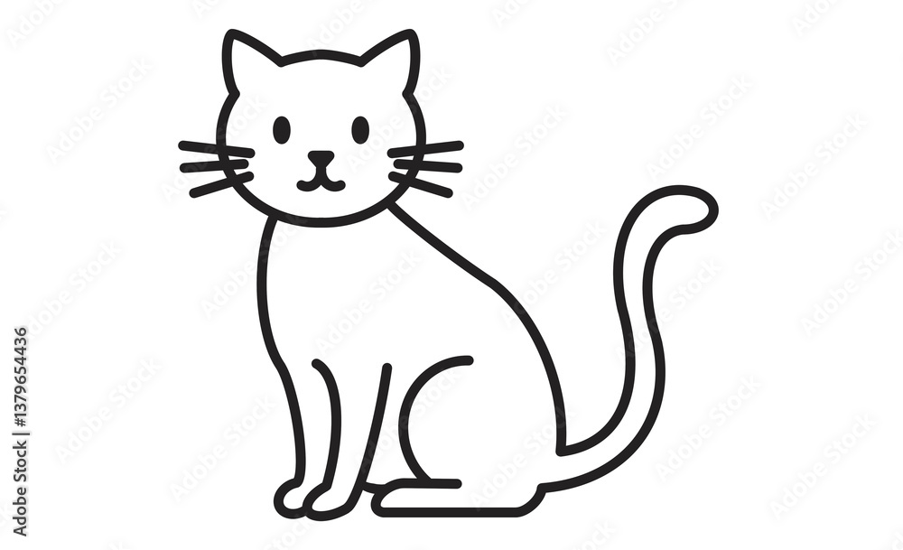 シンプルでかわいい猫の線画イラスト
シンプルでかわいい猫の線画イラスト