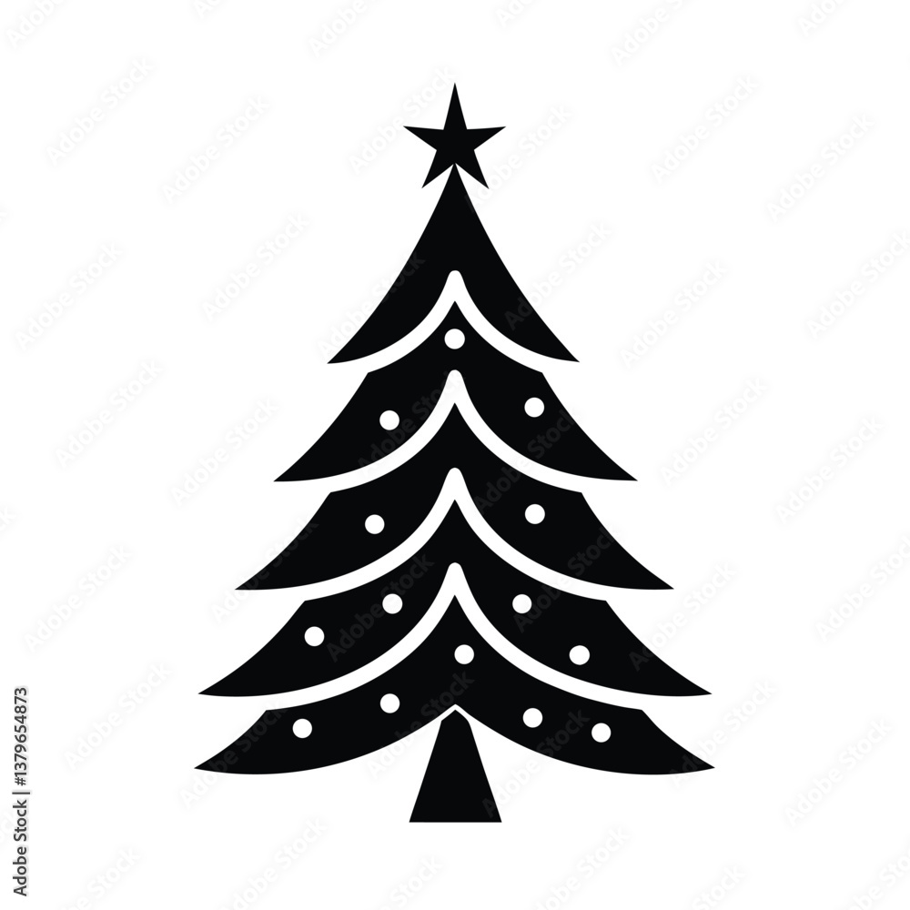 Obraz premium christmas tree vector illustration