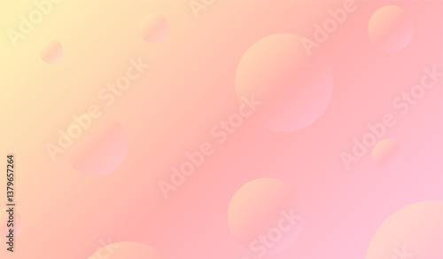 Bright pink background with floating balls inside.