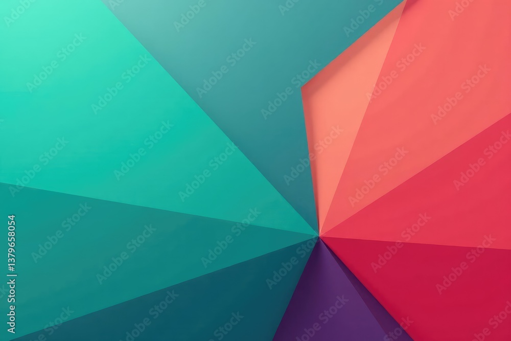Abstract geometric shapes, vibrant teal and coral, style, seamless pattern, background Abstract geometric shapes, vibrant teal and coral, style, seamless pattern, background