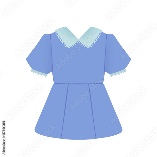 vector illustration of a blue dress