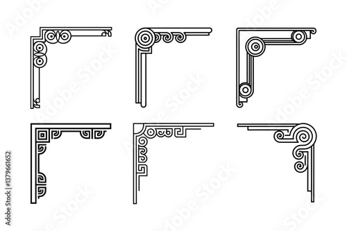 Roman style corner design ornament
