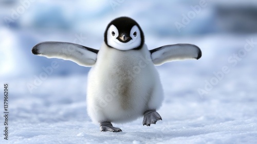 Cute and clumsy, penguins waddle on the Antarctic ice