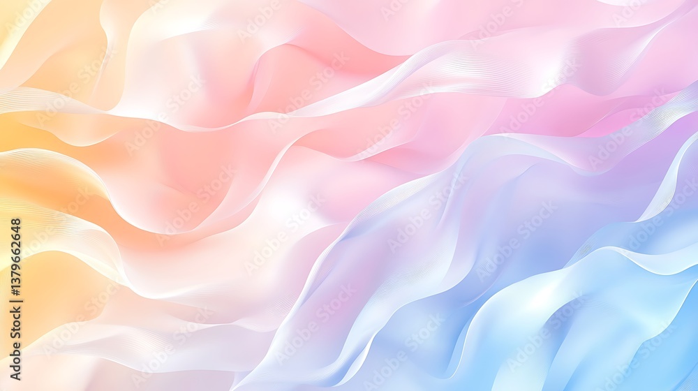 Obraz premium Abstract Pastel Wave Design Soft Colors Background