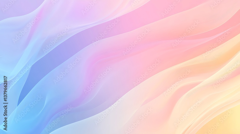 Obraz premium Abstract Pastel Waves Soft Gradient Background