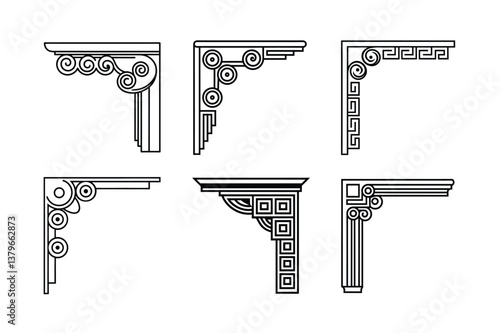 Roman style corner design ornament