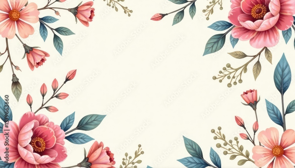 Obraz premium Subtle pastel floral design, repeating seamlessly for social media use, image, wallpaper