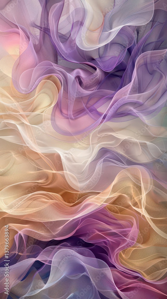 Obraz premium Abstract swirls of soft pastel colors creating a fluid, dreamy texture.