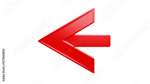 Free Download Isolated glossy red arrow pointing left on a black background - GFXLoad