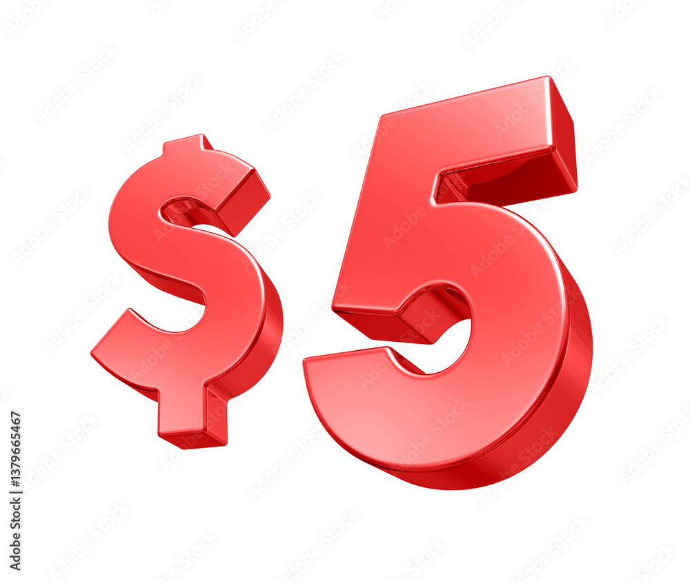 Red Dollar Number 5 Red Dollar Number 5