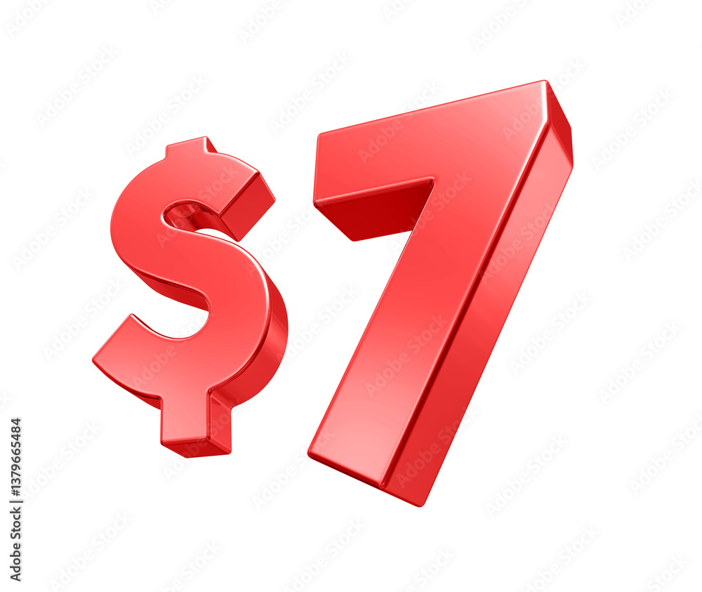 Red Dollar Number 7 Red Dollar Number 7