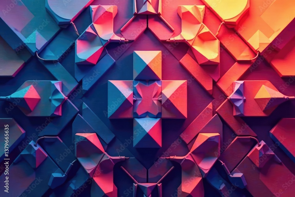 Fototapeta premium Abstract geometric shapes forming a repeating design , subtle, d?cor