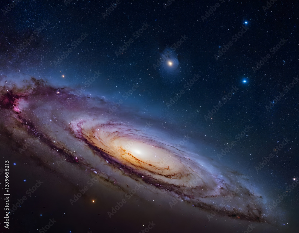 Fototapeta premium Space galaxy background, Starry cosmic nebula and deep space universe galaxies, abstract background with copy space, the galaxy of the stars.