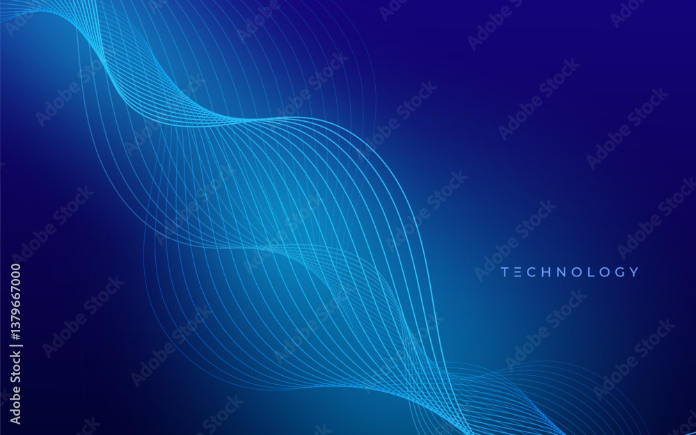 Abstract Wave, Line Particle Technology Background.Blue gradations, simple design,Trendy.abstract background.Vector illustration Abstract Wave, Line Particle Technology Background.Blue gradations, simple design,Trendy.abstract background.Vector illustration