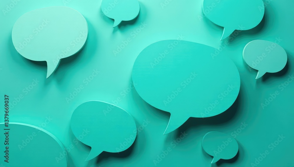 Geometric teal speech bubble wallpaper pattern , wallcovering, trend Geometric teal speech bubble wallpaper pattern , wallcovering, trend
