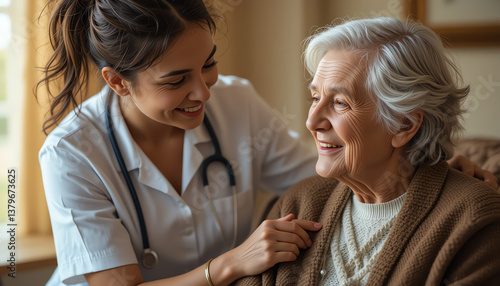 Wallpaper Mural Doctor talking to a patient in a healthcare setting Torontodigital.ca