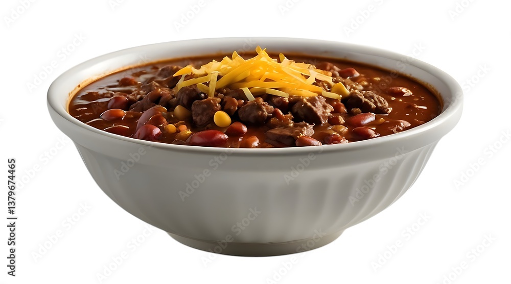 Bowl of Hearty Beef Chili Topped with Cheese...... Bowl of Hearty Beef Chili Topped with Cheese......