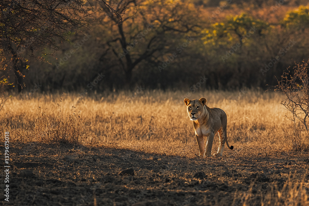 Fototapeta premium Lion standing proudly