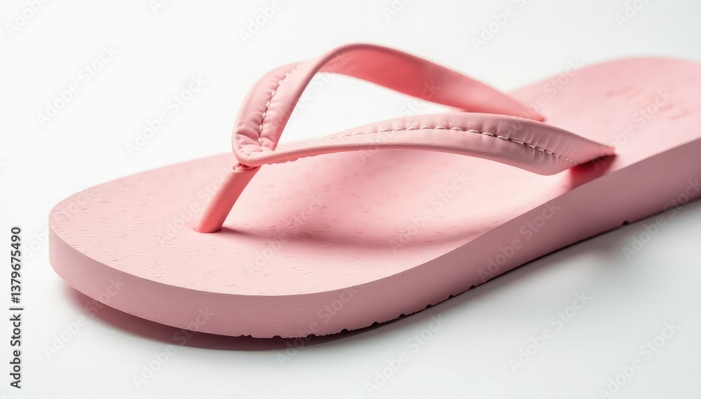 Close-up of a flip-flop against a pure white backdrop , image, asset, beach Close-up of a flip-flop against a pure white backdrop , image, asset, beach