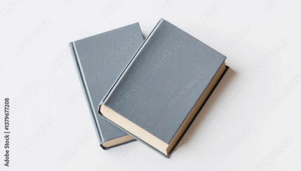 Stack of Gray Hardcover Books on White Background Education Concept Stack of Gray Hardcover Books on White Background Education Concept