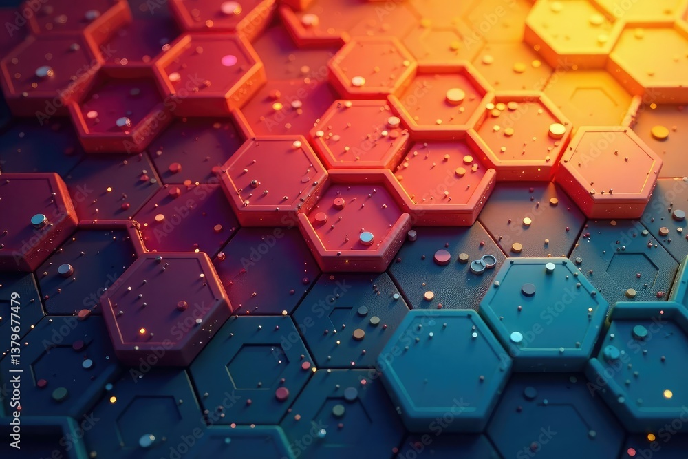 Obraz premium Interlocking hexagons creating a honeycomb structure, graphic, art