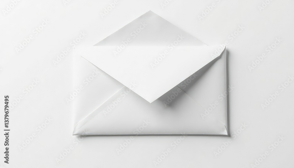 Sealed envelope on white, confidential message , communication, mail, letter Sealed envelope on white, confidential message , communication, mail, letter