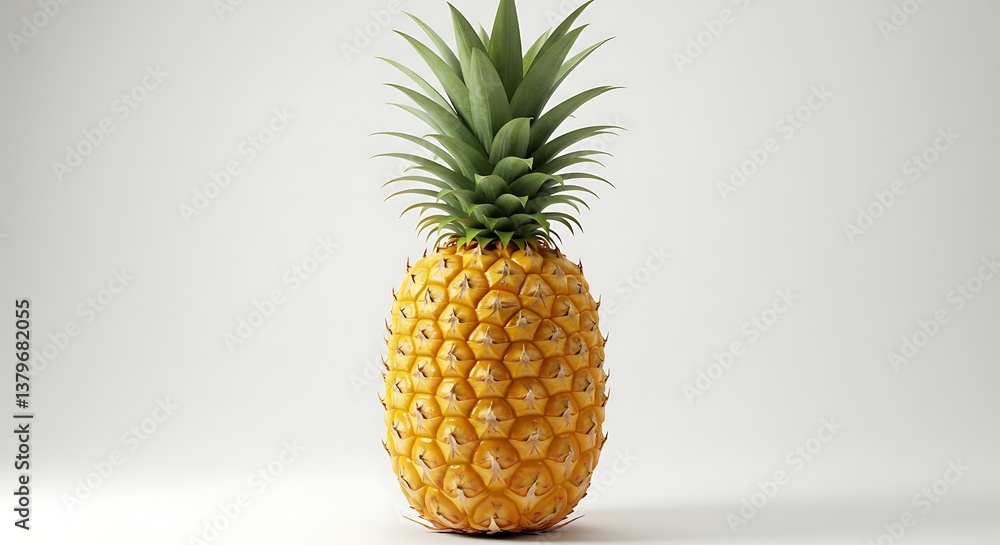 Whole Pineapple on White Whole Pineapple on White