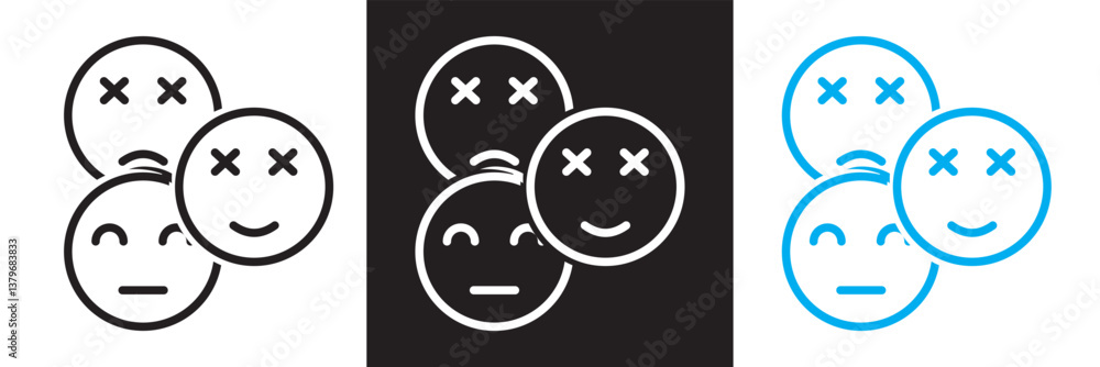 Obraz premium Mood icon collections. Design for websites, mobile interfaces, presentations, and visual branding. Vector illustration. isolated on white and black background. EPS 10
