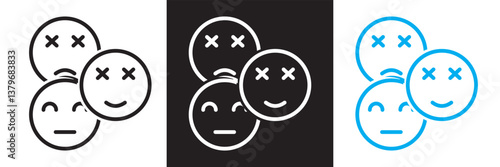 Mood  icon collections.  Design for websites, mobile interfaces, presentations, and visual branding. Vector illustration. isolated on white and black background. EPS 10