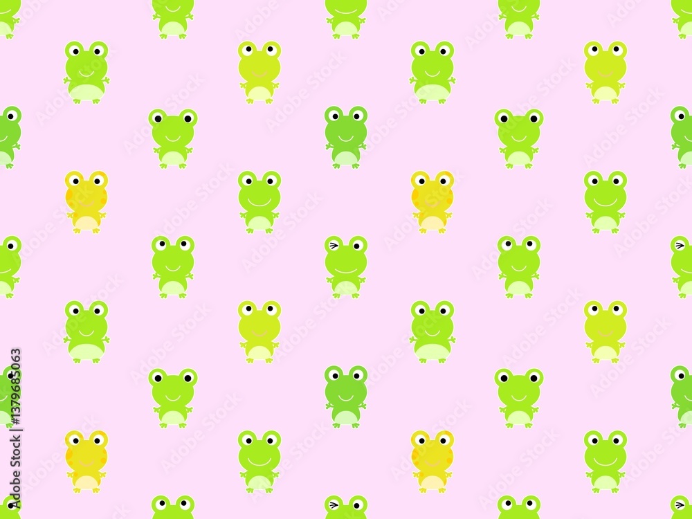 Obraz premium カエルのシームレスパターン A-3'
