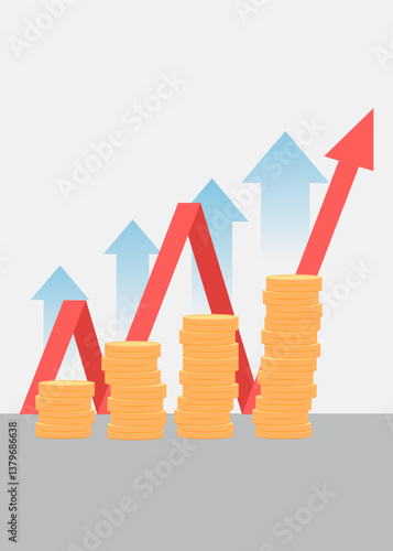 Investment and analysis money cash profits. Successful investor or entrepreneur making investing plans. stock illustration