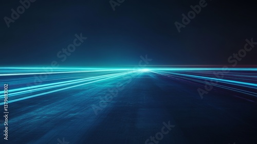 Elegant Minimalist Digital Environment with Futuristic Light Trails