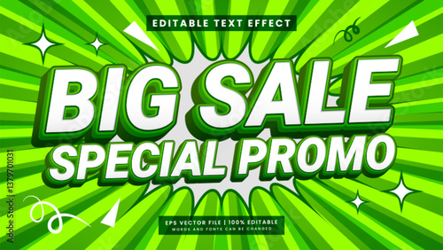 Big sale special promo 3d editable text effect
