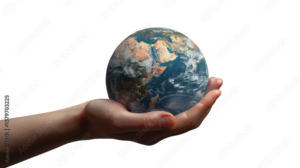 Hand Holding the World: A close-up image showcasing a hand delicately cradling a miniature globe, symbolizing global responsibility, conservation, and environmental awareness. Hand Holding the World: A close-up image showcasing a hand delicately cradling a miniature globe, symbolizing global responsibility, conservation, and environmental awareness.