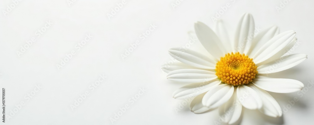 Obraz premium A gentle daisy flower on a pristine white background with intricate details, daisy, floral