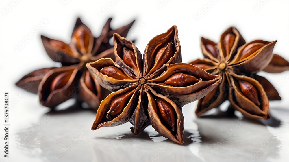 star anise on a white background