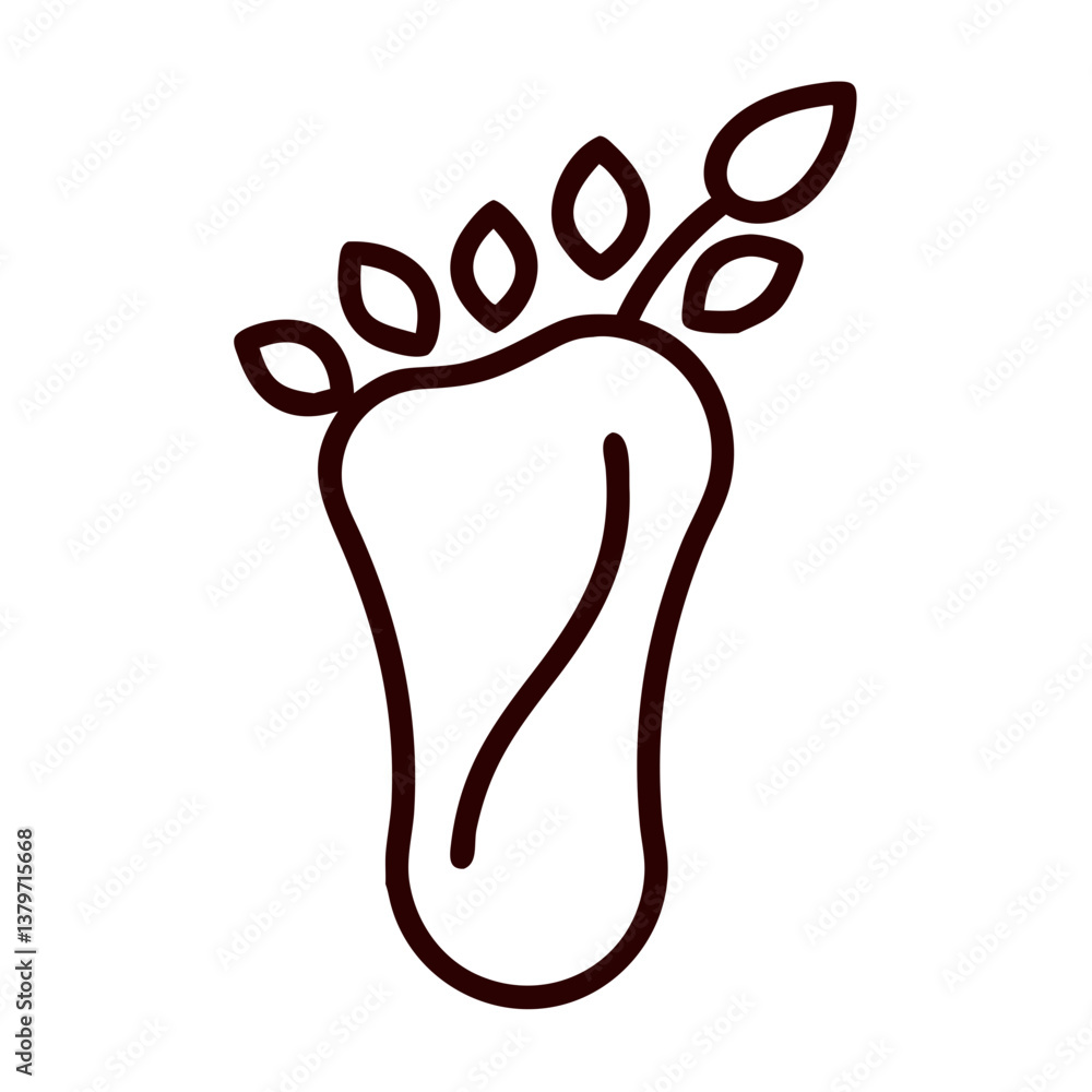 Obraz premium Leafy Footprint Icon Symbolizing Sustainability 