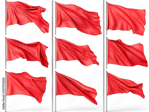 Obraz na płótnie red and white flags w salonie