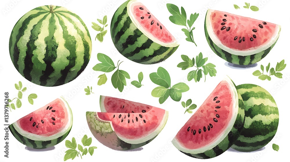 set of watermelons