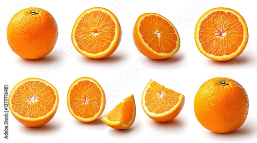 Obraz na płótnie oranges isolated on white background w salonie