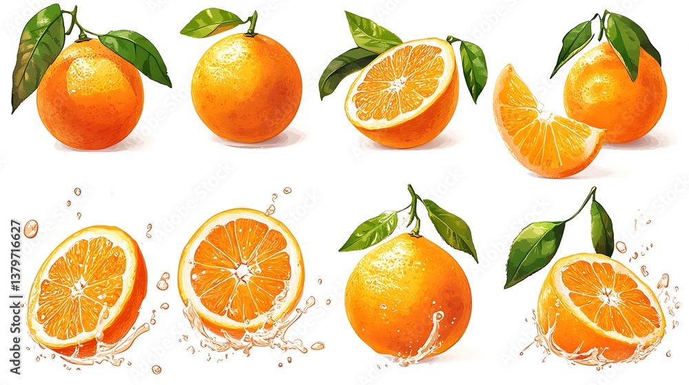 set of orange slices